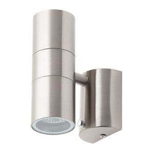 Leto Stainless Steel Up/Down Wall Light with Photocell