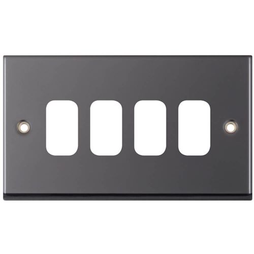 4 Aperture Modular Plate  – Black Nickel by Meteor Electrical 