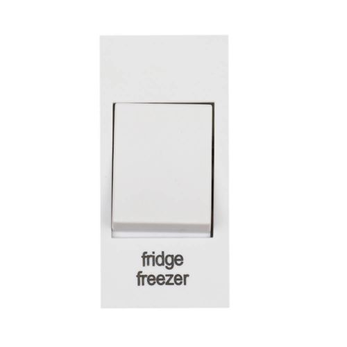 20 Amp Double Pole Module Switch engraved “fridge freezer“  by Meteor Electrical 
