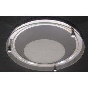 Frosted Centre Drop Glass With Chrome Bezel