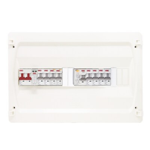 GARO Surface 1 row 18 mod main ISOL 8 Way RCCB & 2 x RCBO Surge