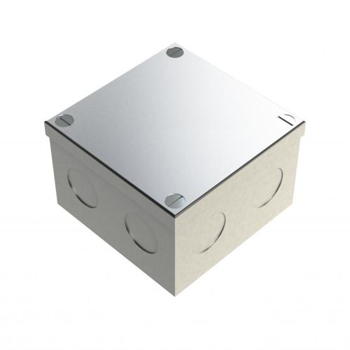 Galvanised Adaptable Box 3x3x2 C/W KO by Meteor Electrical