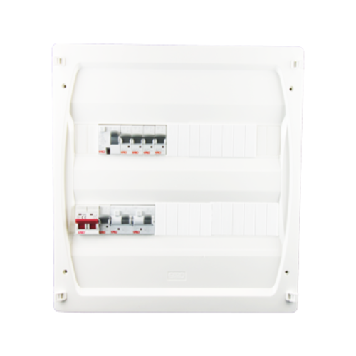 GARO Consumer Unit 2 Row Main Isolator, 5 MCB, RCD, 2 RCBO