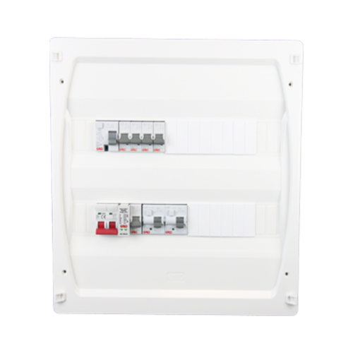 GARO Consumer Unit Main Isolator, 5 MCB, RCD, 2 RCBO & Surge