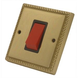 Contactum Georgian Brass 20amp D/P Switch + neon GBR