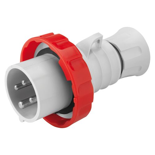 Gewiss 16A Straight Plug, 3P+E, 400V, IP67, Red