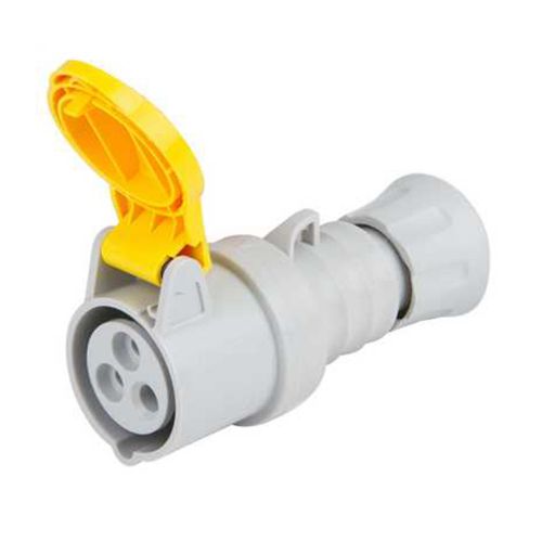 Gewiss 16A Straight Connector, 110V, 2P+E, Yellow