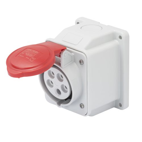 Gewiss 16A Surface Socket, 3P+E, 400V, IP44, Red