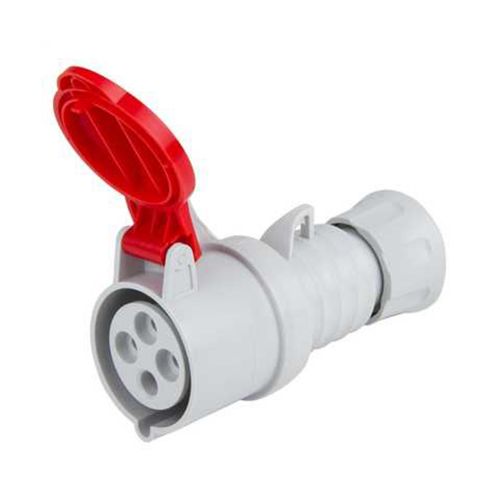 Gewiss 32A Straight Connector, 3P+E, 400V, IP44, Red