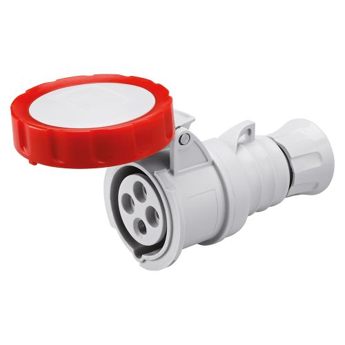 Gewiss 32A Straight Connector, 3P+E, 400V, IP67, Red