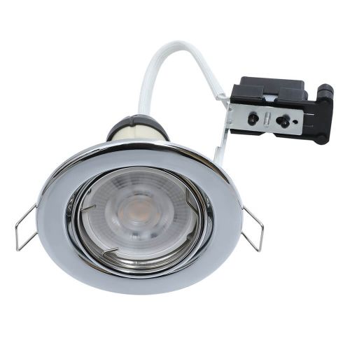 GU10 Downlight Steel Tilt - Chrome with Meteor Electrical 