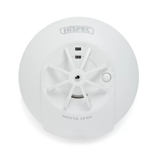 Hispec Interconnectable Fast Fix Mains Heat Alarm with 9v Backup Battery Included