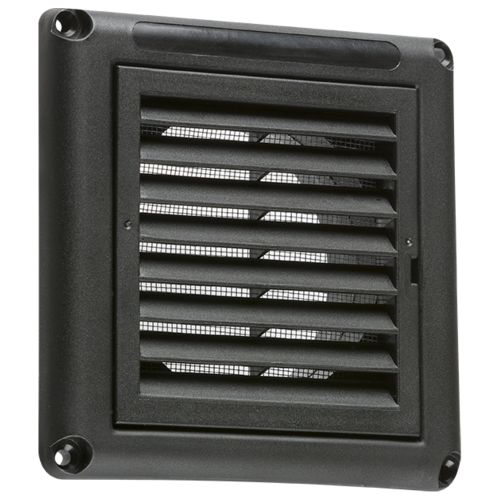 Knightsbridge 100MM Extractor Fan Grille with Fly Screen, Black by Meteor Electrical