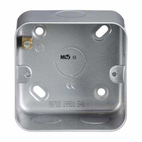 Knightsbridge Metal Clad 1G Back Box by Meteor Electrical