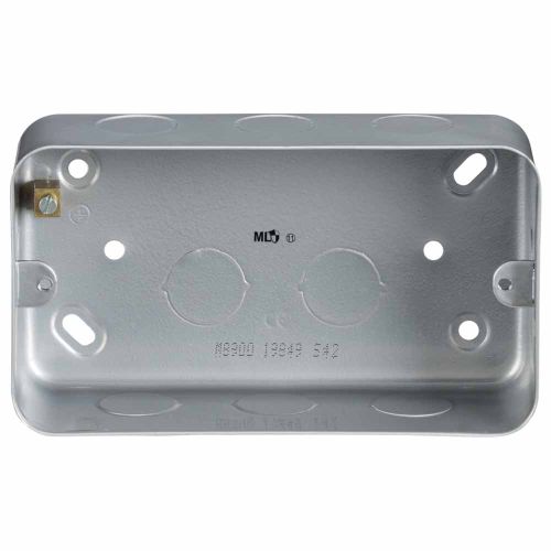 Knightsbridge Metal Clad 2G Back Box by Meteor Electrical