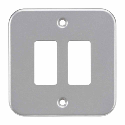 Knightsbridge Metalclad 2G grid faceplate by Meteor Electrical