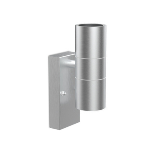 Kosnic Swimley Twin GU10 Up/Down Wall Light Stainless Steel