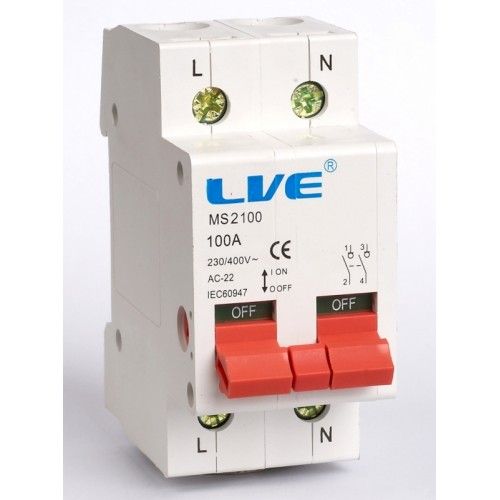 Live 2 Pole 100 Amp Main Switch Isolator with Meteor Electrical 