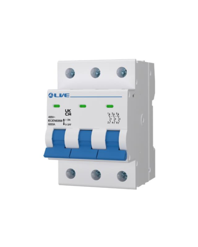 Live Electrical 3 Pole 32 Amps B Curve 10KA MCB