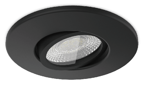 Kosnic Mauna Fire Can Tilt 7W fire-rated downlight for GU10 lamp, Black