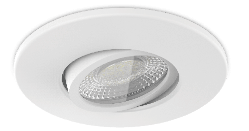 Kosnic Mauna Fire Can Tilt 7W fire-rated downlight for GU10 lamp, White