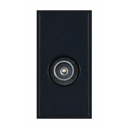 TV/FM Coaxial/Aerial Socket (Male) Non-Isolated - with Faraday Cage - Black by Meteor Electrical 