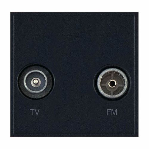 2 x Coaxial/Aerial (Male & Female) Isolated - with Faraday Cage - Black by Meteor Electrical 