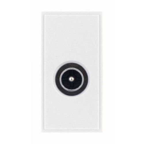 TV/FM Coaxial/Aerial Socket (Male) Non-Isolated - without Faraday Cage White by Meteor Electrical 