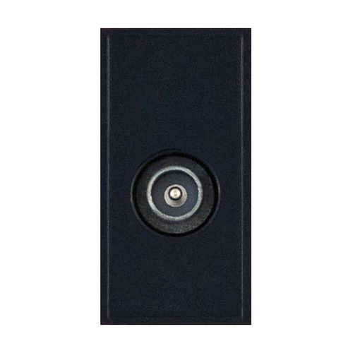 TV/FM Coaxial/Aerial Socket (Male) Non-Isolated - without Faraday Cage Black by Meteor Electrical 
