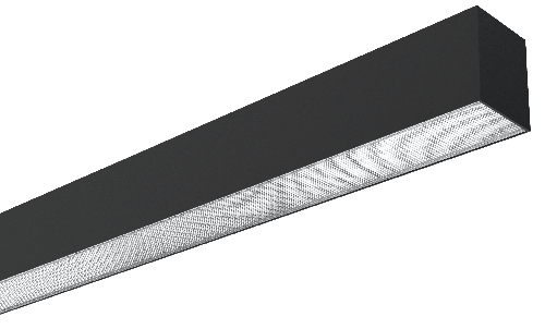 Kosnic Nile 3 7W/40W 4ft batten, PS diffuser, Black