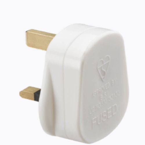 13 Amp Plug Top - White (Screw Cord Grip) by Meteor Electrical 