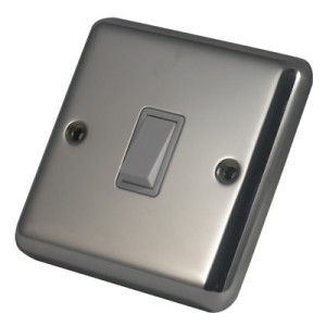 Contactum Polished Steel 1g 2amp unswitched socket  PSB