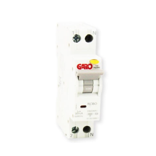 GARO 20A 6kA RCBO 1 Mod 2P 30mA Characteristic B