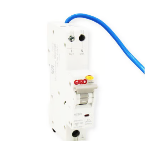 GARO 32A 6kA RCBO 1 Mod 1P 30mA Char B 1 Meter Neutral Tail