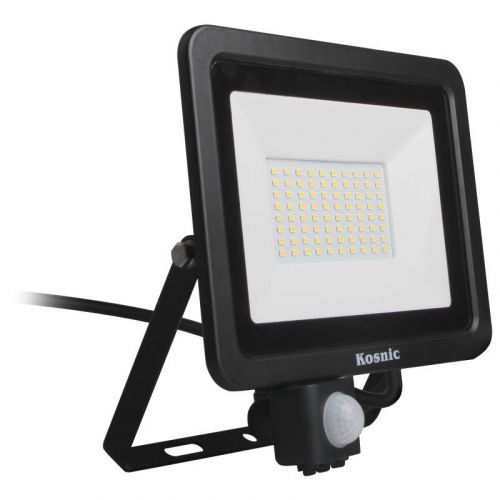 Rhine 30W LED Floodlight With PIR IP65 6500K Black with Meteor Electrical 