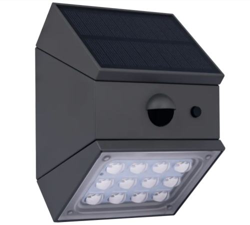 Luceco Solar Rubix Adjustable Solar Wall Light Black 280lm 3CCT IP65 - LEXSRX28BCC-01
