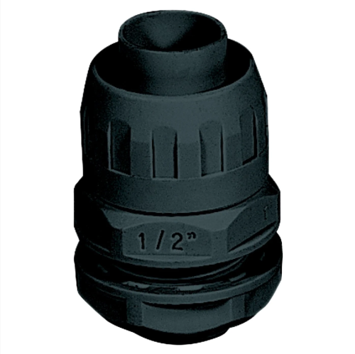 ECGX16MN IP65 Spiral Conduit Box Connector 16mm to M20 Black