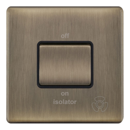 Selectric 10 Amp 3 Pole Fan Isolator Switch X-Rated Antique Brass