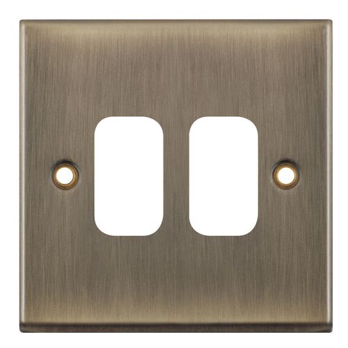 2 Aperture Modular Plate – Antique Brass by Meteor Electrical 