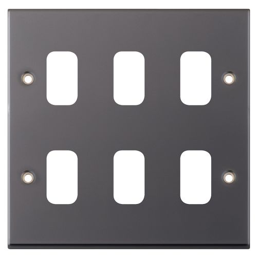 6 Aperture Modular Plate  – Black Nickel by Meteor Electrical 
