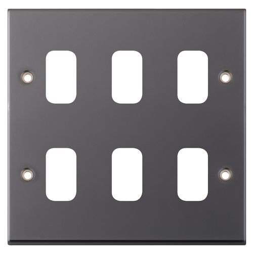 6 Aperture Modular Plate  – Black Nickel by Meteor Electrical 