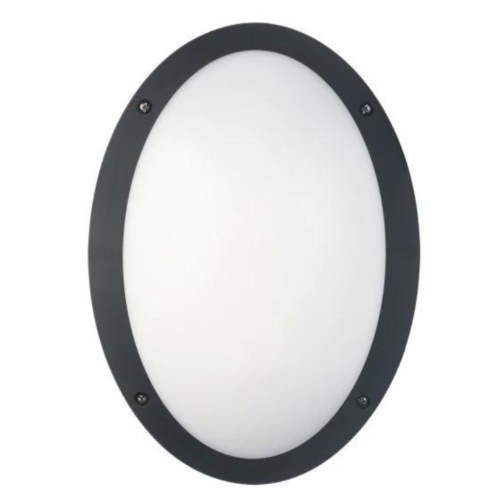 SGD 12W Oval Wall Light CCT Black IP66 Eyelid Included 