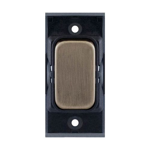 10 Amp 2 Way Modular Switch – Antique Brass with Black Insert by Meteor Electrical 