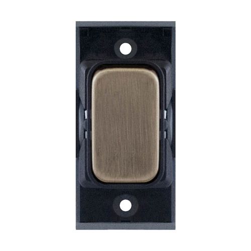 10 Amp 2 Way Modular Switch – Antique Brass with Black Insert by Meteor Electrical 