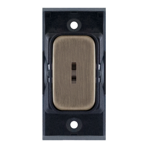 Selectric 10A DP Key Switch Module Antique Brass Black Insert