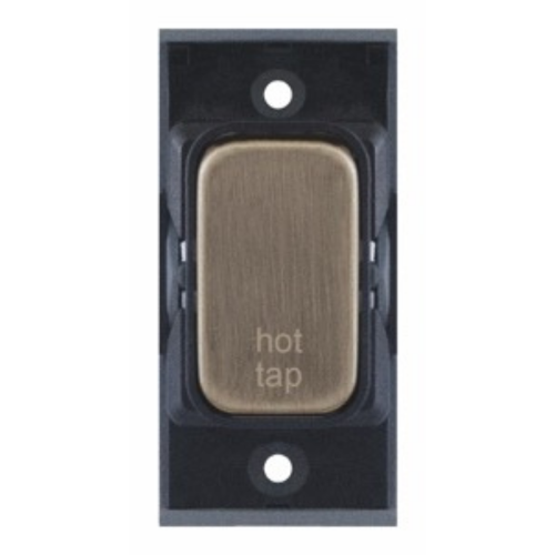 Selectric 20 Amp DP Modular Switch Engraved "Hot Tap" Antique Brass w/ Black Insert 