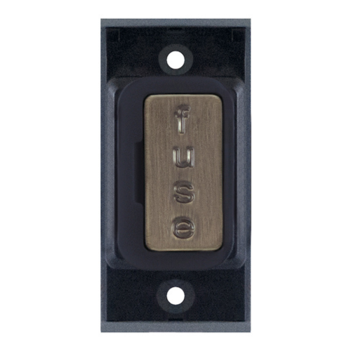 Selectric 13A Fused Connection Unit Antique Brass with Black Insert