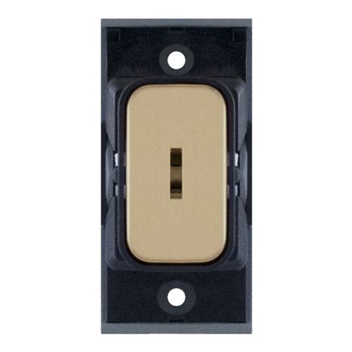 SGRID360-133 10 Amp DP Key Switch Module – Satin Brass with Black Insert