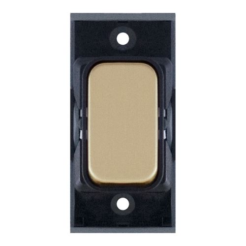 SGRID360-134 10 Amp Retractive Modular Switch – Satin Brass with Black Insert