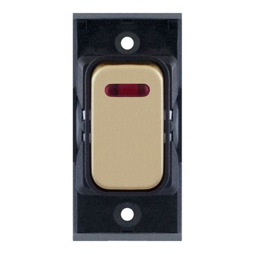 SGRID360-136 20 Amp DP Modular Switch with Neon – Satin Brass with Black Insert